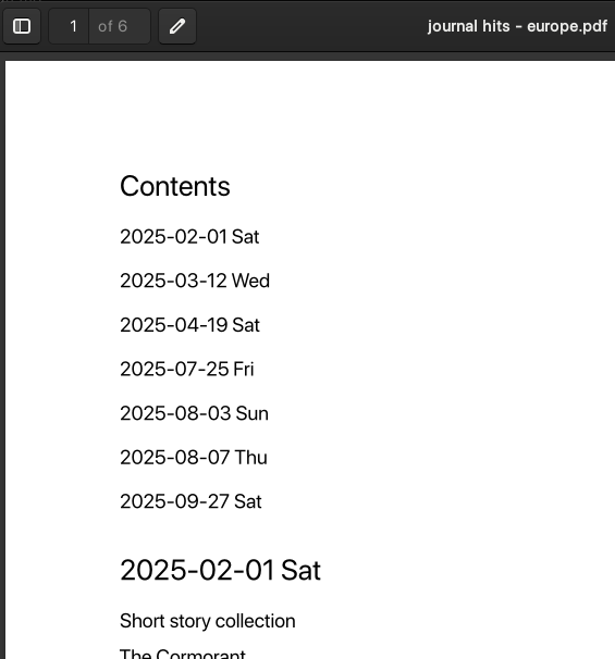 screenshot of journal keyword report PDF document