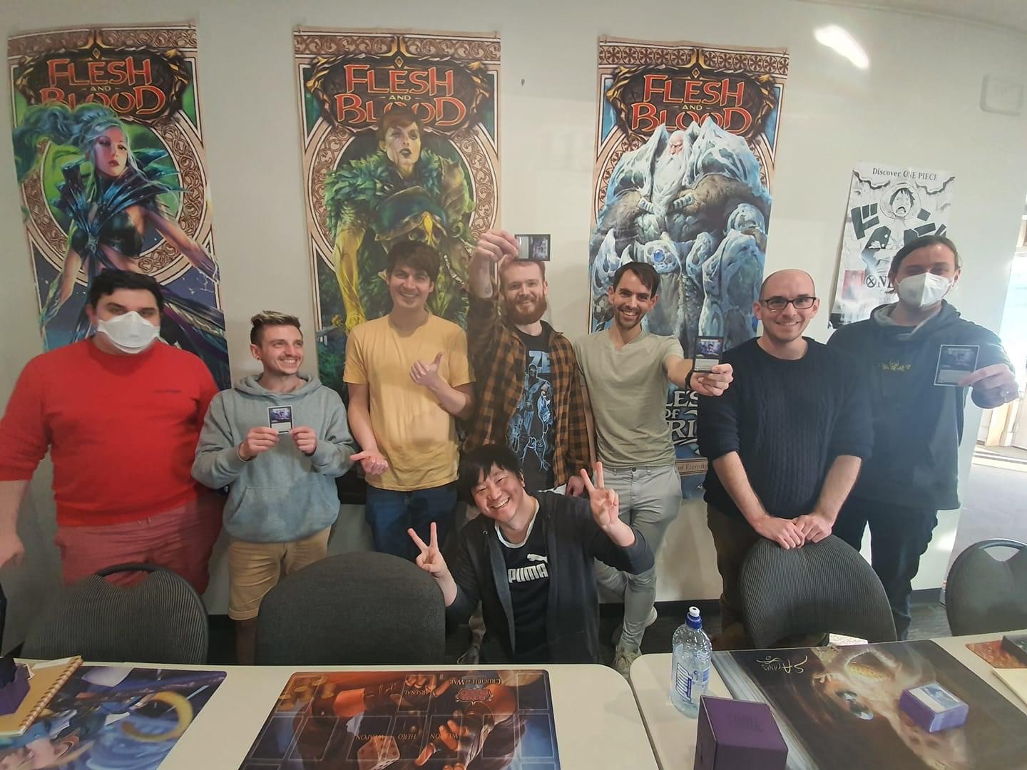 eight nerds having an enjoyable afternoon